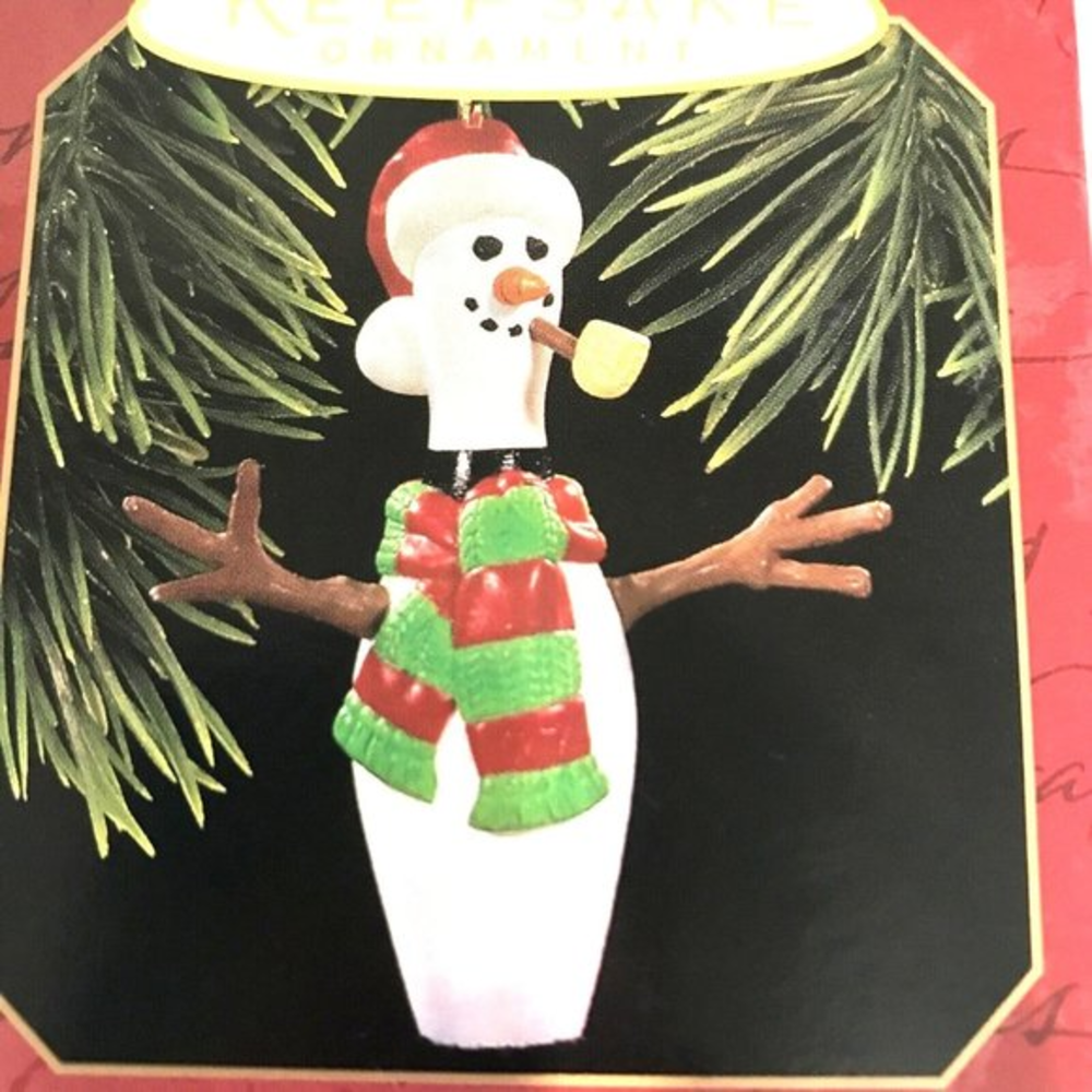 Hallmark Keepsake Ornament - Vintage Snowman 1997 NEW old‎ stock Snow Bowling